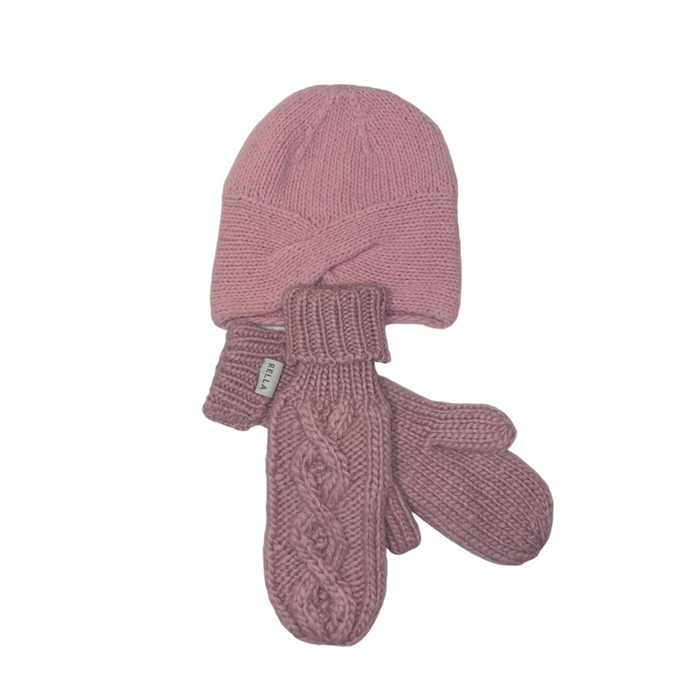 Rella - Babel Hat & Mittens in Mesa Rose